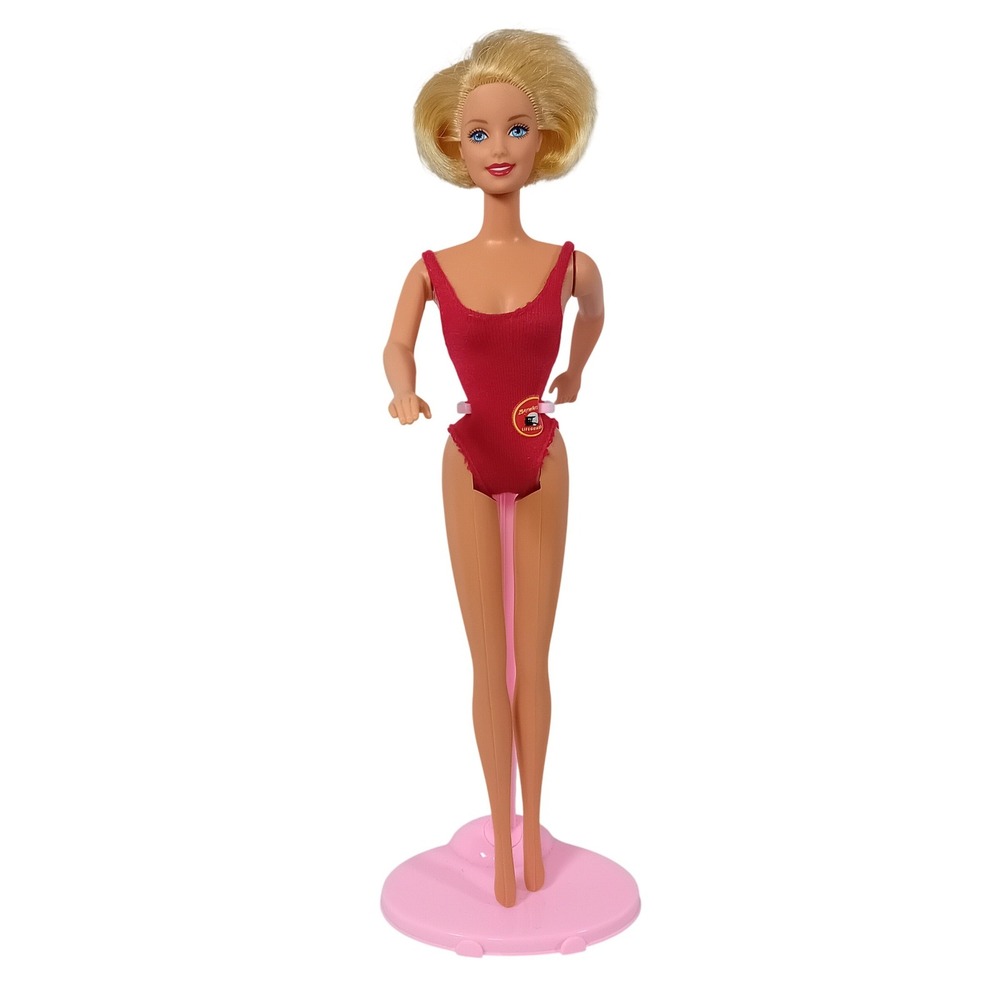1999 VTG Y2K Mattel Swimming Champion Barbie Doll Olympics Baywatch Suit READ